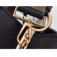 Louis Vuitton LV Women Capucines MM Handbag Black Fusain Cognac Taurillon Cowhide Leather (2)