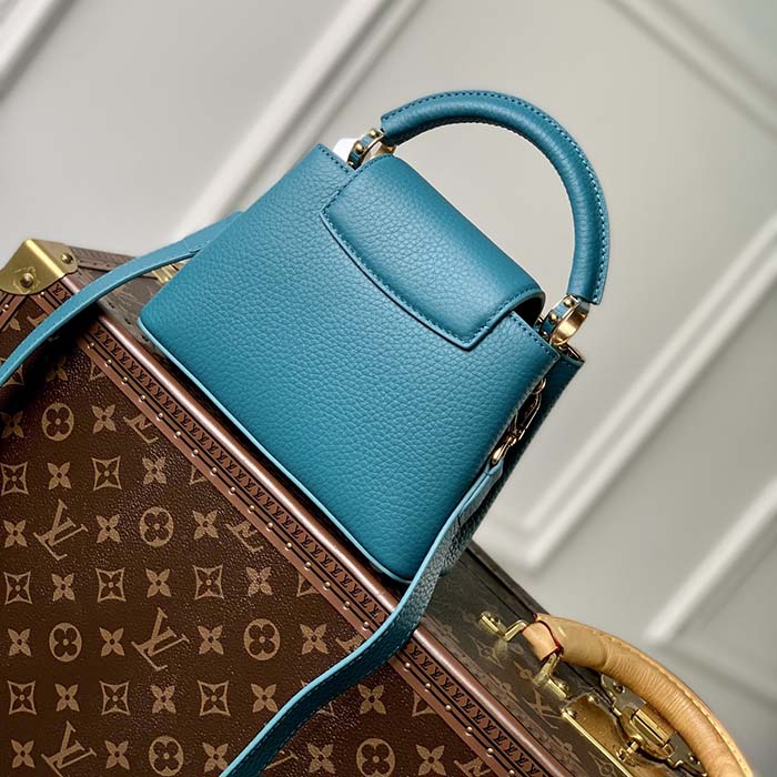 Louis Vuitton LV Women Capucines Mini Handbag Green Taurillon Cowhide Leather (8)