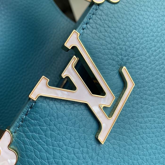Louis Vuitton LV Women Capucines Mini Handbag Green Taurillon Cowhide Leather (9)