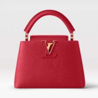 Louis Vuitton LV Women Capucines Mini Handbag Scarlet Red Taurillon Cowhide Leather (1)