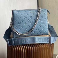 Louis Vuitton LV Women Coussin PM Handbag Ice Blue Lambskin Cowhide Leather (6)