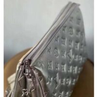 Louis Vuitton LV Women Coussin PM Handbag Silver Lambskin Cowhide Lining Zip Closure (6)