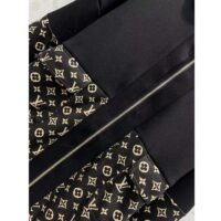 Louis Vuitton LV Women LV Monogram Jacquard Knit Jacket Silk Polyamide Elastane Black Brown (15)