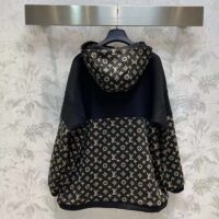 Louis Vuitton LV Women LV Monogram Jacquard Knit Jacket Silk Polyamide Elastane Black Brown (15)