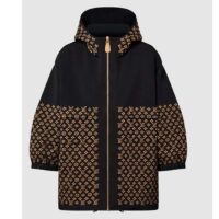 Louis Vuitton LV Women LV Monogram Jacquard Knit Jacket Silk Polyamide Elastane Black Brown (15)