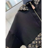 Louis Vuitton LV Women LV Monogram Jacquard Knit Jacket Silk Polyamide Elastane Black Brown (15)