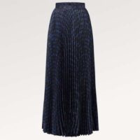 Louis Vuitton LV Women LV Monogram Silk Pleated Skirt Silk Navy (5)