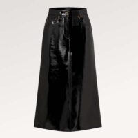 Louis Vuitton LV Women LV NIGHT Crinkled Vinyl Midi Skirt Polyester Black (2)