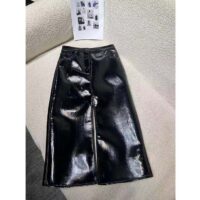 Louis Vuitton LV Women LV NIGHT Crinkled Vinyl Midi Skirt Polyester Black (2)