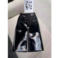 Louis Vuitton LV Women LV NIGHT Crinkled Vinyl Midi Skirt Polyester Black (2)