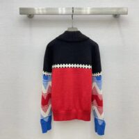 Louis Vuitton LV Women LV Tricolor Knit High Neck Pullover Cashmere Bright Red (30)