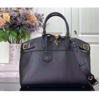 Louis Vuitton LV Women Lock It MM Black Taurillon Leather Smooth Calfskin Calf Leather (12)