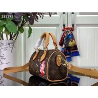Louis Vuitton LV Women Nano Speedy Bag Pink Monogram Coated Canvas Cowhide Leather (3)