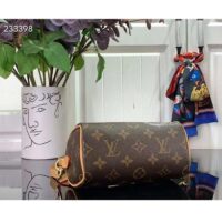 Louis Vuitton LV Women Nano Speedy Bag Pink Monogram Coated Canvas Cowhide Leather (3)