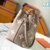 Louis Vuitton LV Women NéoNoé MM Bucket Bag Tourterelle Gray Cream Embossed Grained Cowhide Leather (12)