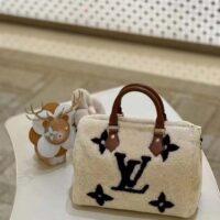 Louis Vuitton LV Women SKI Speedy Bandoulière 25 CreamBrown Shearling Cowhide-Leather (6)