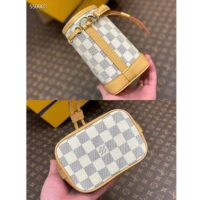 Louis Vuitton LV Women Sac Nano Noé Dragon Fruit Pink Damier Azur Coated Canvas (7)