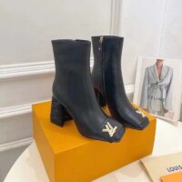 Louis Vuitton LV Women Shake Ankle Boot Black Lambskin Side Zip Leather Outsole (9)