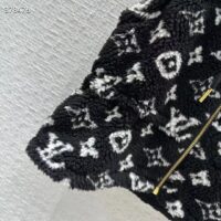 Louis Vuitton LV Women Sleeveless Hooded Monogram Teddy Jacket Acrylic Wool Black White (8)