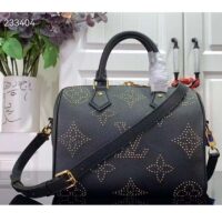 Louis Vuitton LV Women Speedy Bandoulière 25 Handbag Black Monogram Empreinte Grained Cowhide Leather Studs (1)