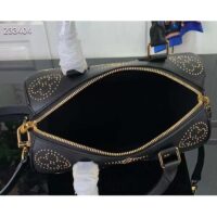 Louis Vuitton LV Women Speedy Bandoulière 25 Handbag Black Monogram Empreinte Grained Cowhide Leather Studs (1)