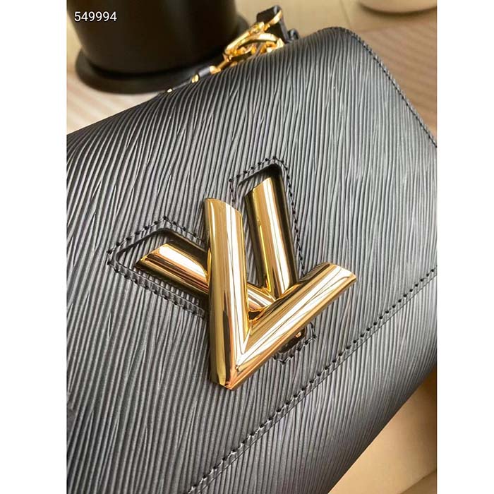 Louis Vuitton LV Women Twist MM Black Epi Grained Cowhide Leather (11)