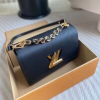 Louis Vuitton LV Women Twist MM Black Epi Grained Cowhide Leather (10)