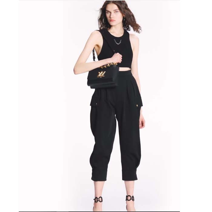 Louis Vuitton LV Women Twist MM Black Epi Grained Cowhide Leather (7)