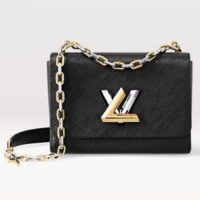 Louis Vuitton LV Women Twist MM Black Epi Grained Smooth Cowhide Leather (11)