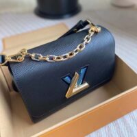 Louis Vuitton LV Women Twist MM Black Epi Grained Smooth Cowhide Leather (11)