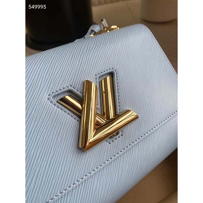 Louis Vuitton LV Women Twist MM Bleu Nuage Blue Epi Grained Smooth Cowhide Leather (11)