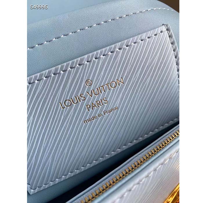 Louis Vuitton LV Women Twist MM Bleu Nuage Blue Epi Grained Smooth Cowhide Leather (13)