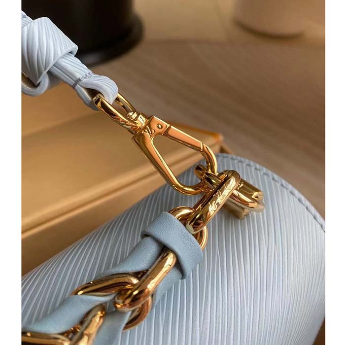 Louis Vuitton LV Women Twist MM Bleu Nuage Blue Epi Grained Smooth Cowhide Leather (3)