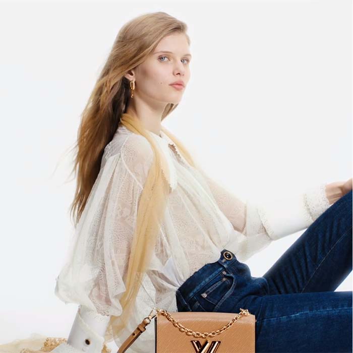 Louis Vuitton LV Women Twist MM Camel Light Brown Epi Grained Cowhide Leather (11)