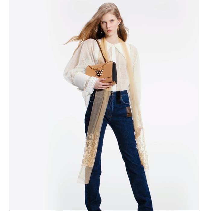 Louis Vuitton LV Women Twist MM Camel Light Brown Epi Grained Cowhide Leather (5)