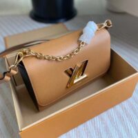 Louis Vuitton LV Women Twist MM Camel Light Brown Epi Grained Cowhide Leather (3)