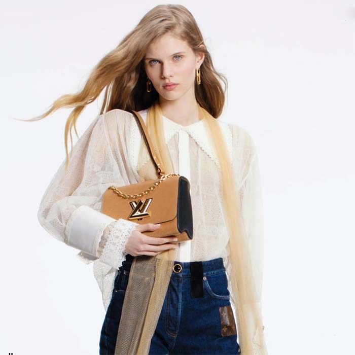 Louis Vuitton LV Women Twist MM Camel Light Brown Epi Grained Cowhide Leather (8)