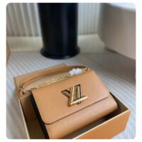 Louis Vuitton LV Women Twist MM Camel Light Brown Epi Grained Cowhide Leather (3)