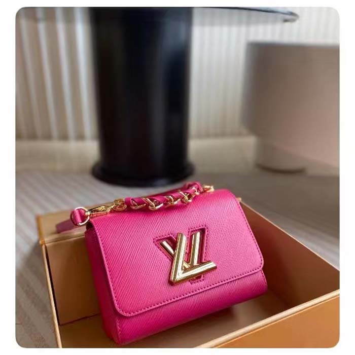 Louis Vuitton LV Women Twist PM Rose Miami Pink Epi Grained Cowhide Leather (12)