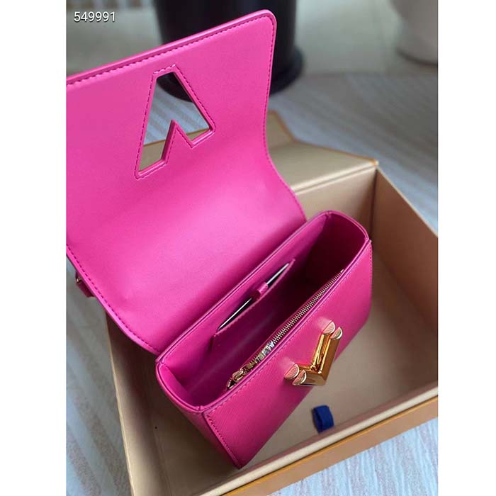 Louis Vuitton LV Women Twist PM Rose Miami Pink Epi Grained Cowhide Leather (13)