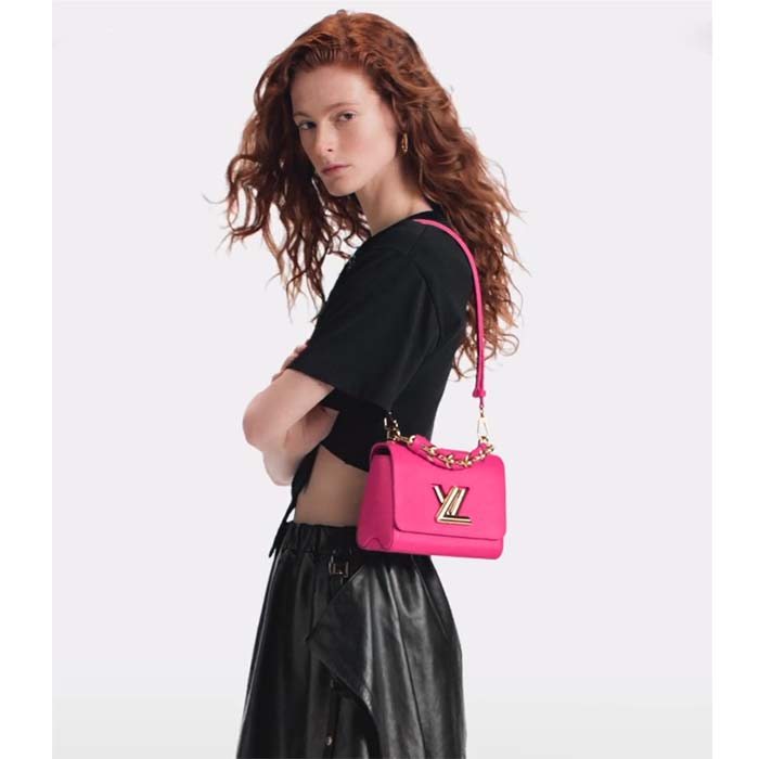 Louis Vuitton LV Women Twist PM Rose Miami Pink Epi Grained Cowhide Leather (7)