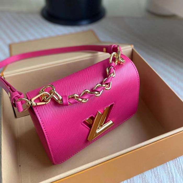 Louis Vuitton LV Women Twist PM Rose Miami Pink Epi Grained Cowhide Leather (9)