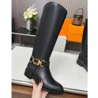 Louis Vuitton LV Women Westside Flat High Boot Black Calf Leather Side Zip (2)