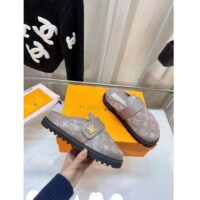 Louis Vuitton Unisex LV Cosy Flat Comfort Clog Light Gray Monogram Wool Anatomic Footbed (9)