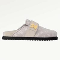 Louis Vuitton Unisex LV Cosy Flat Comfort Clog Light Gray Monogram Wool Anatomic Footbed (9)