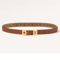 Louis Vuitton Unisex LV Duo 18MM Reversible Belt Monogram Canvas Recto Side Brown Leather Verso