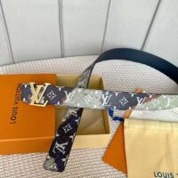 Louis Vuitton Unisex LV Initiales 40 MM Reversible Belt Multicoloured Brown Printed Coated Monogram Canvas (4)