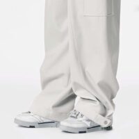 Louis Vuitton Unisex LV Skate Sneaker Grey Grained Calf Leather Rubber Outsole (13)