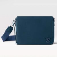 Louis Vuitton Unisex LV Takeoff Messenger Atlantic Blue Cowhide Leather Textile Lining (10)