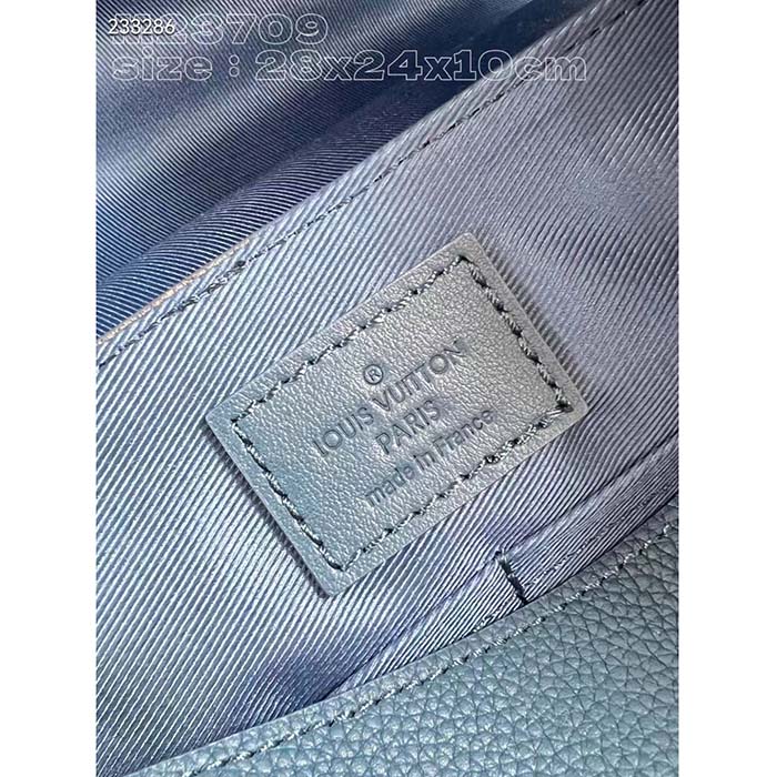 Louis Vuitton Unisex LV Takeoff Messenger Atlantic Blue Cowhide Leather Textile Lining (7)